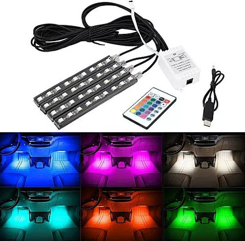 RGB Car Interior Neon Lights with Wireless Remote Control